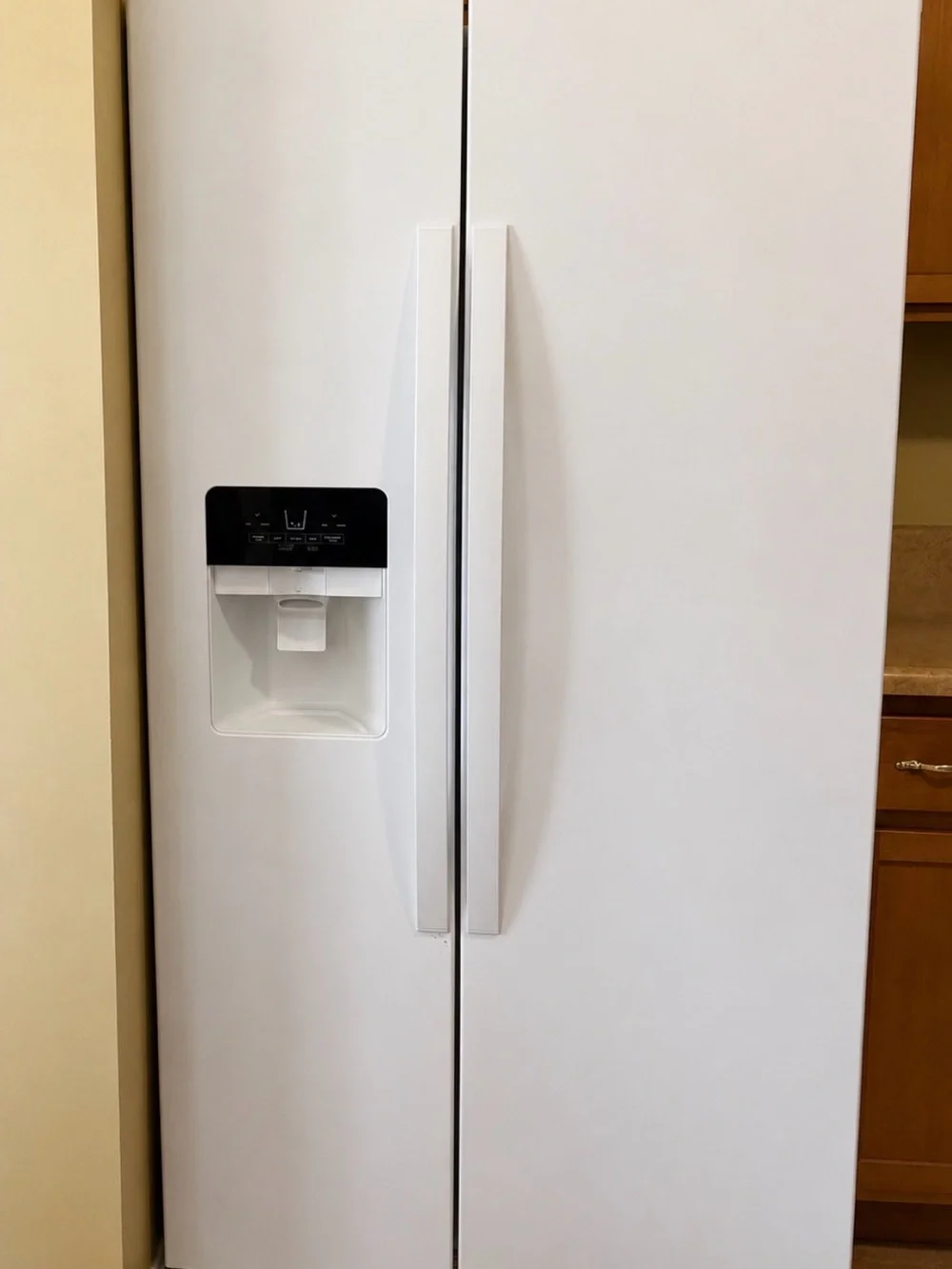 White Side-by-Side Refrigerator with Ice & Water Dispenser